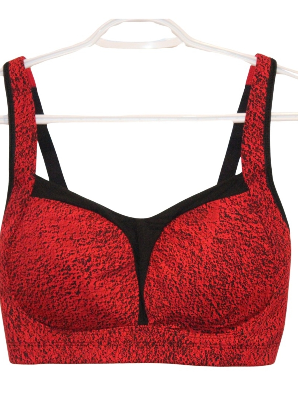 Lululemon Red and Black Speckled Sports Bra Size 8
